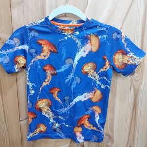 Reel Legends Rash Guard Swim Top‎ Sz 7  Vibrant Jellyfish Rip Stop Short Sleeve